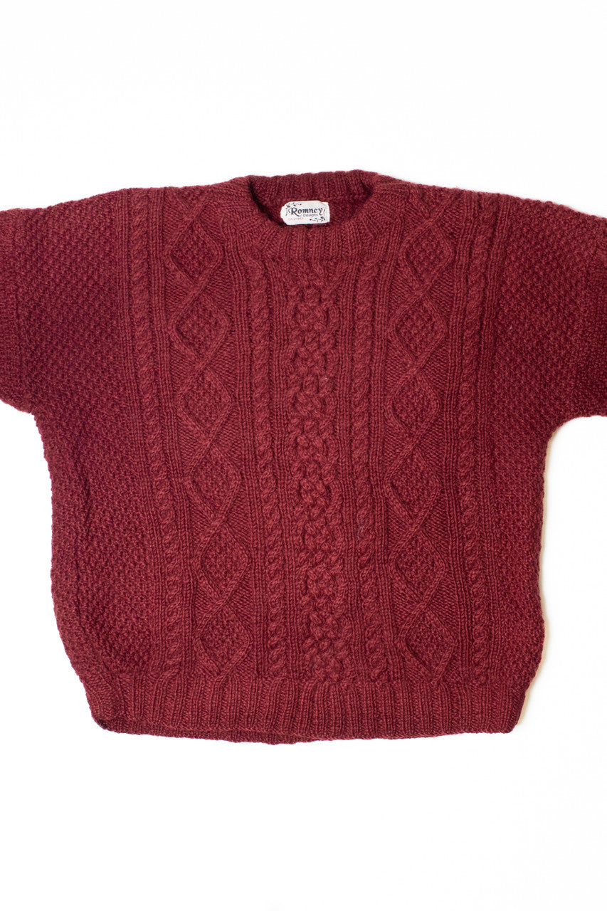 Vintage Burgundy Fisherman Sweater 1131