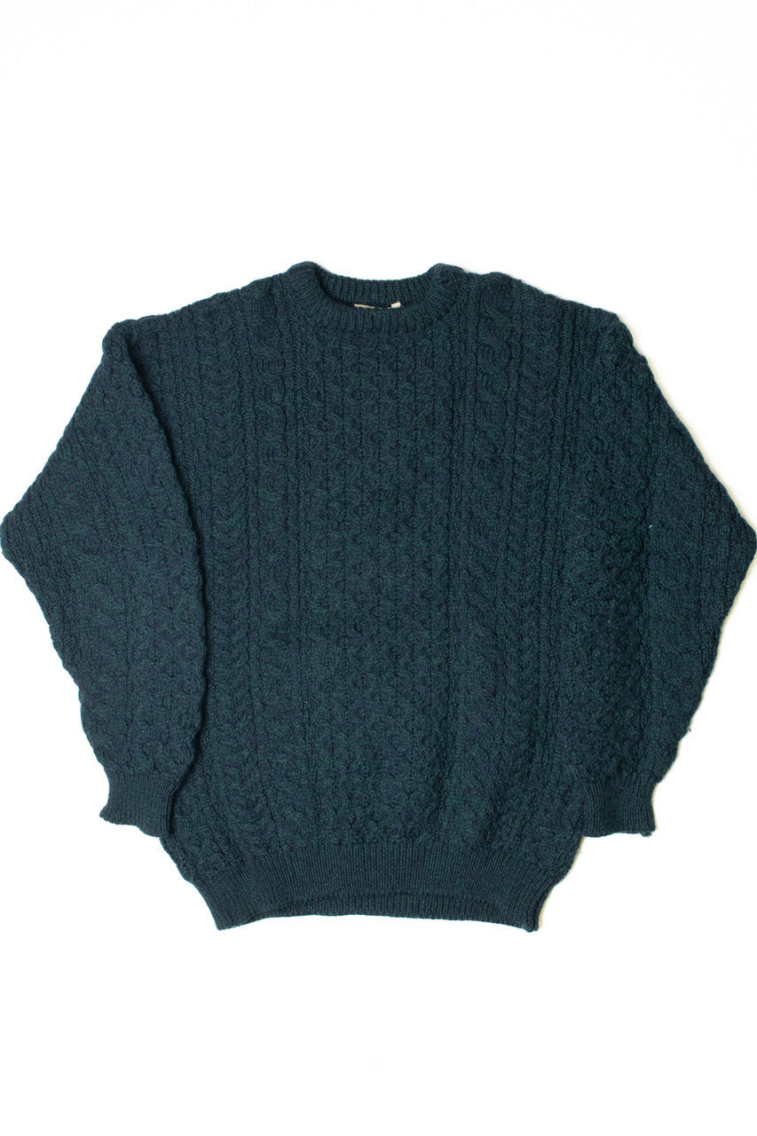 Vintage Cladyknit Blue Green Fisherman Sweater