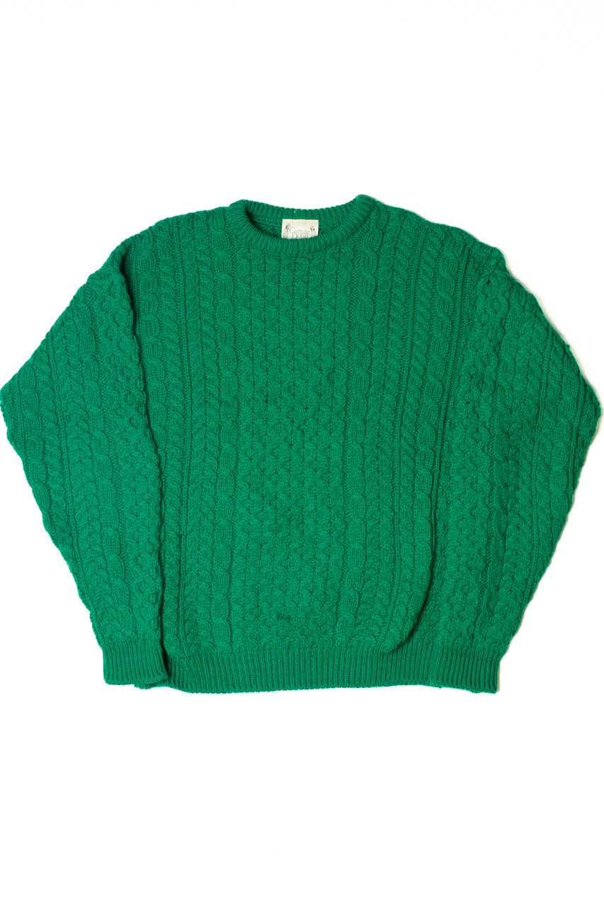Vintage Carraig Donn Green Fisherman Sweater