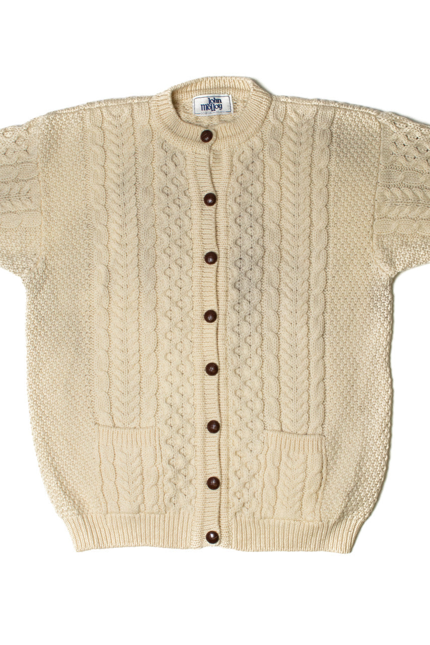 Vintage John Molloy Wooden Button Down Fisherman Cardigan Sweater