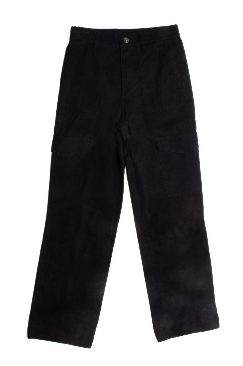 Black Cargo Twill Pants