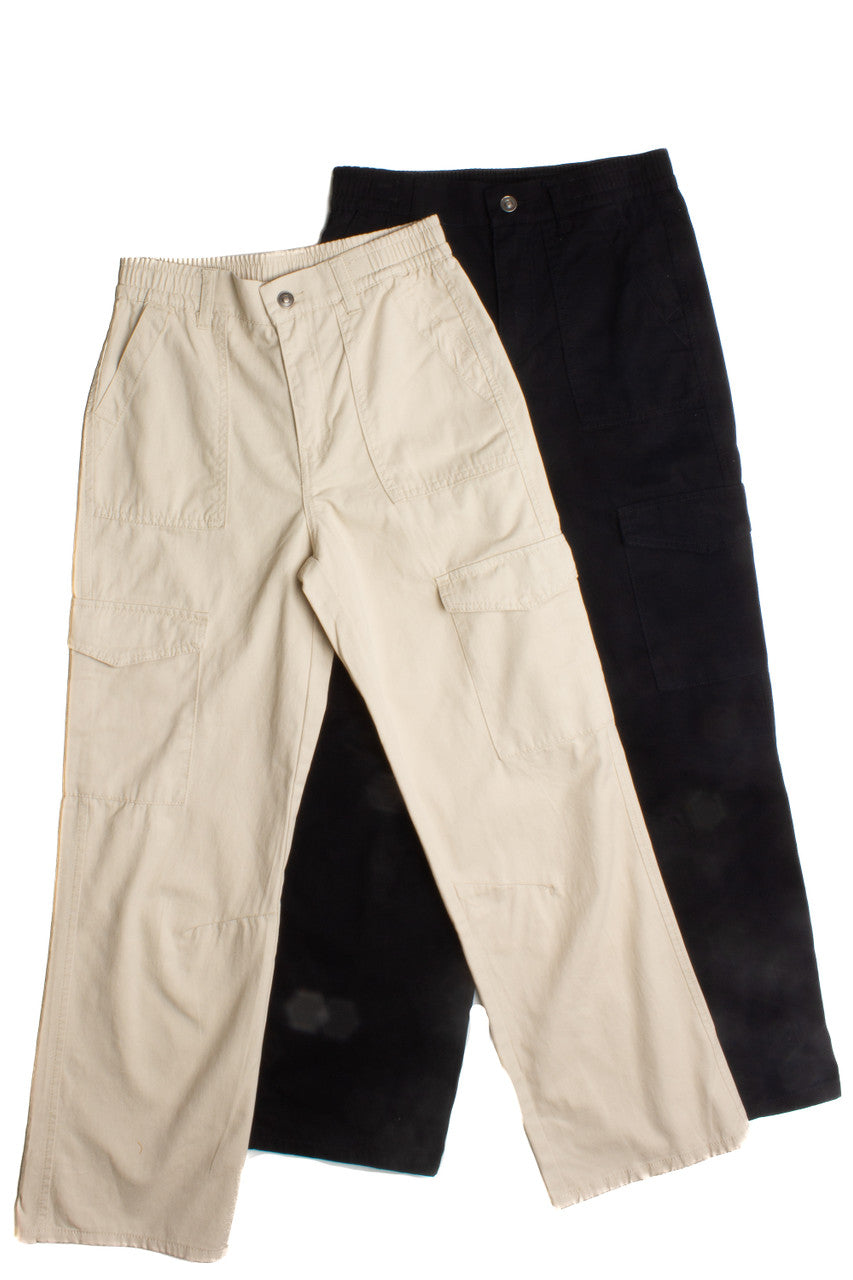 Black Cargo Twill Pants