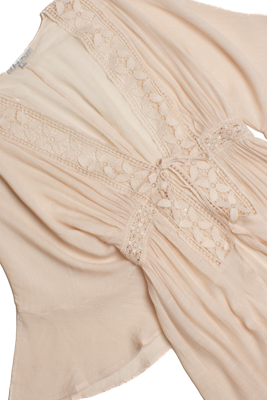 Cream Crochet Trim Duster