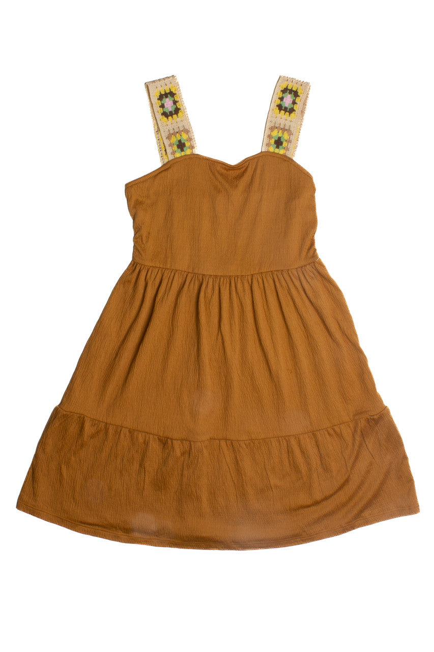 Copper Crochet Strap Dress