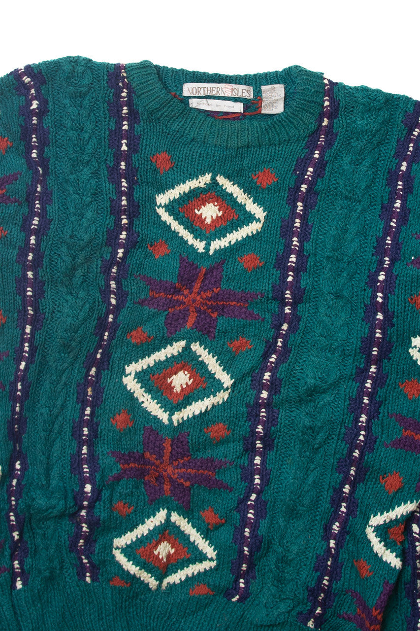 Vintage Northern Isles Hand Knit 80s Sweater