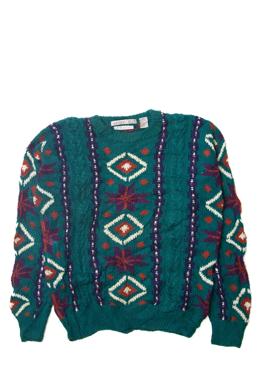 Vintage Northern Isles Hand Knit 80s Sweater