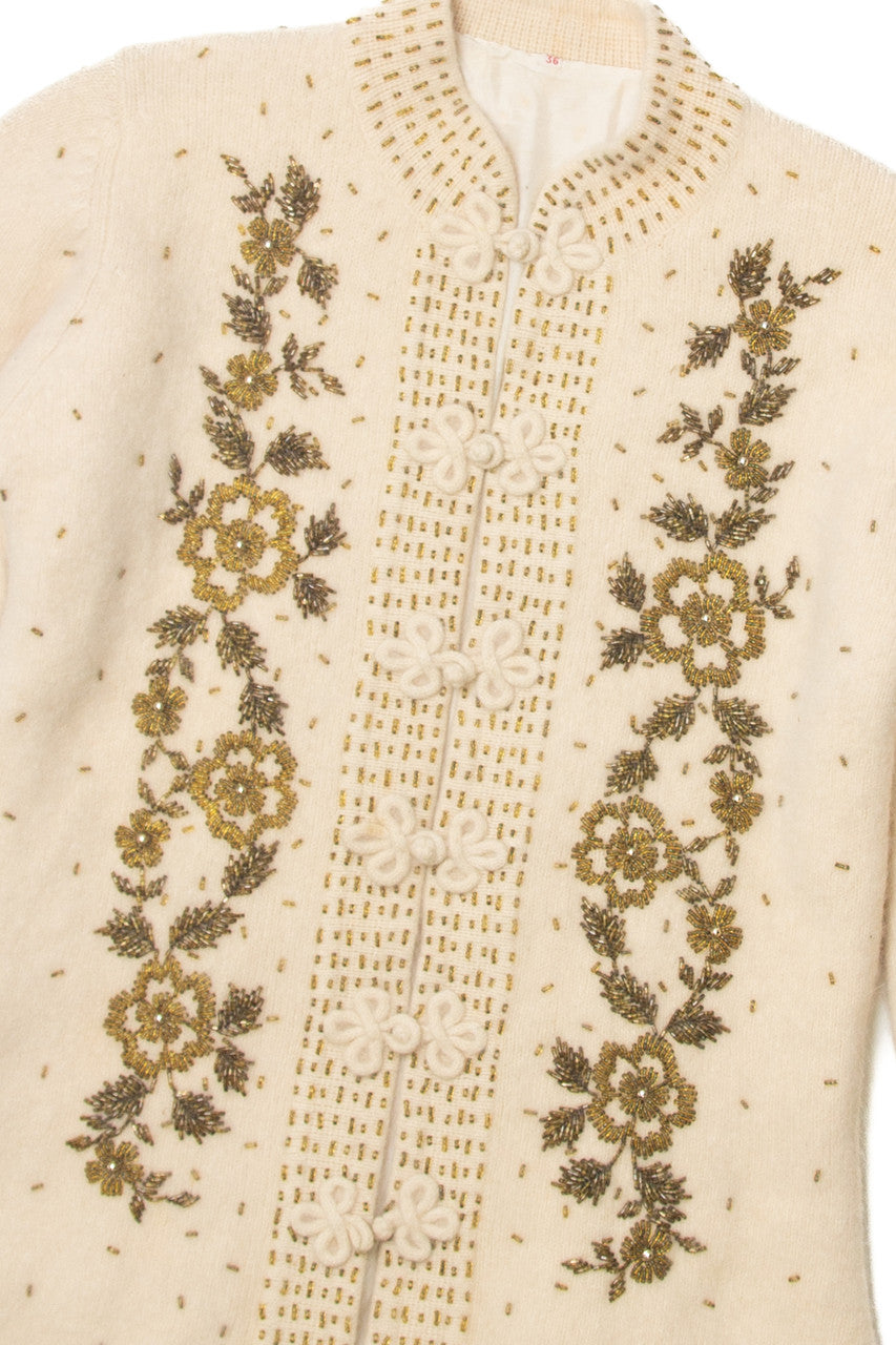 Vintage Bead Embroidered Sweater (1960s)