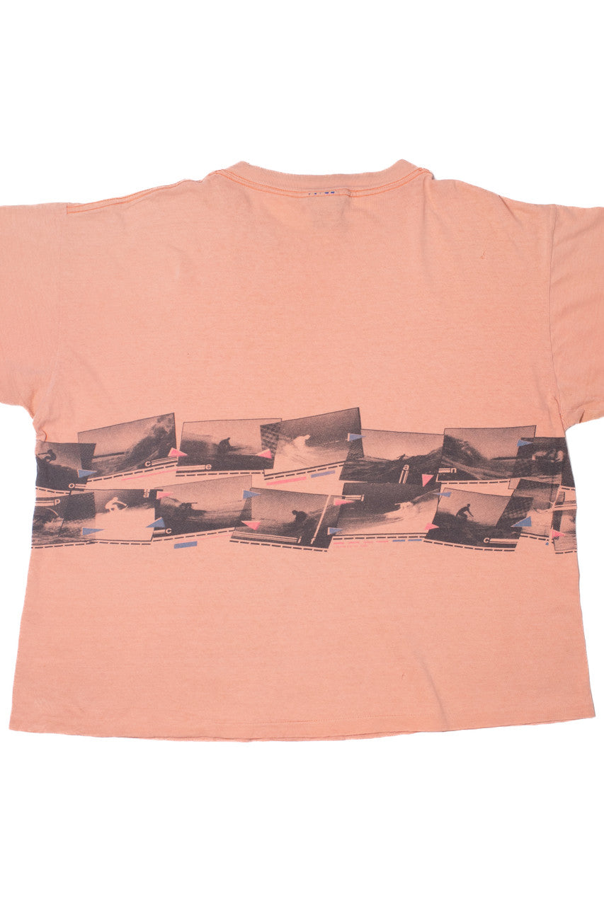 Vintage Ocean Pacific Surf Frame Wraparound Print T-Shirt