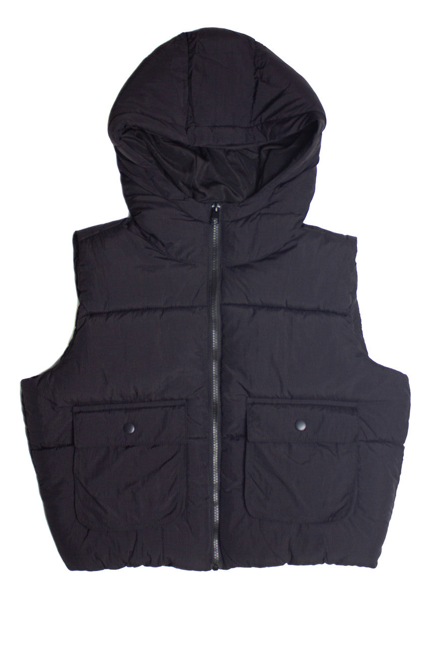 Hooded Utility Puffer Vest