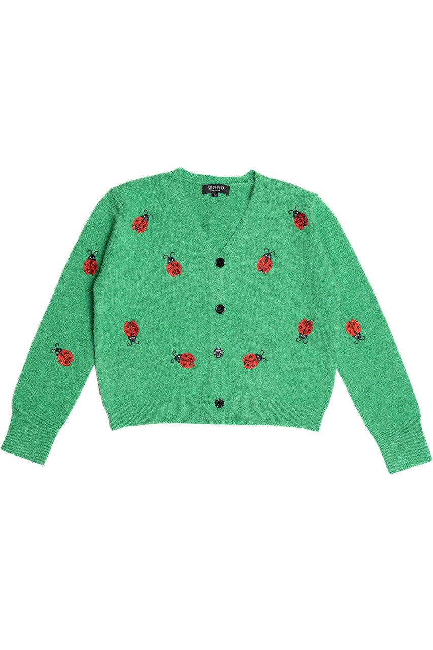 Embroidered Lady Bug Cardigan