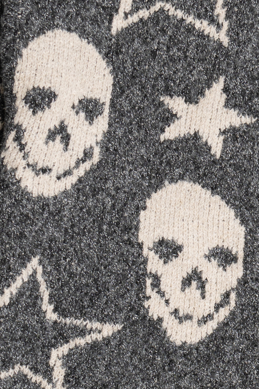 Skull And Star Open Front Cardigan