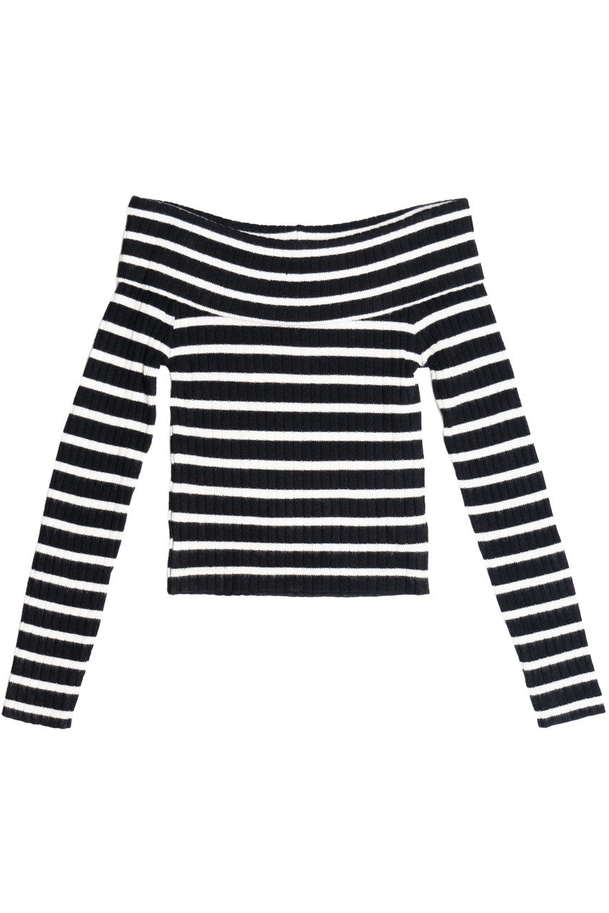 Off The Shoulder Striped Sweater