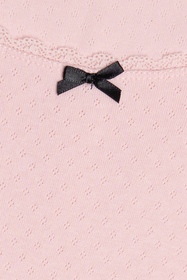 Pointelle Long Sleeve With Bow