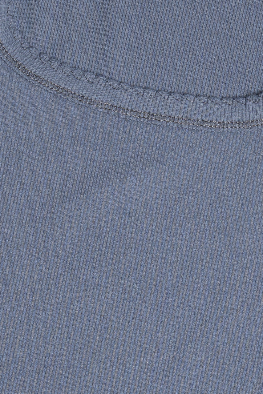 Ribbed Contrast Stitch Long Sleeve Top