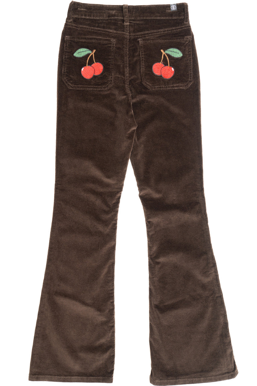 Pocket Applique Corduroy Flares