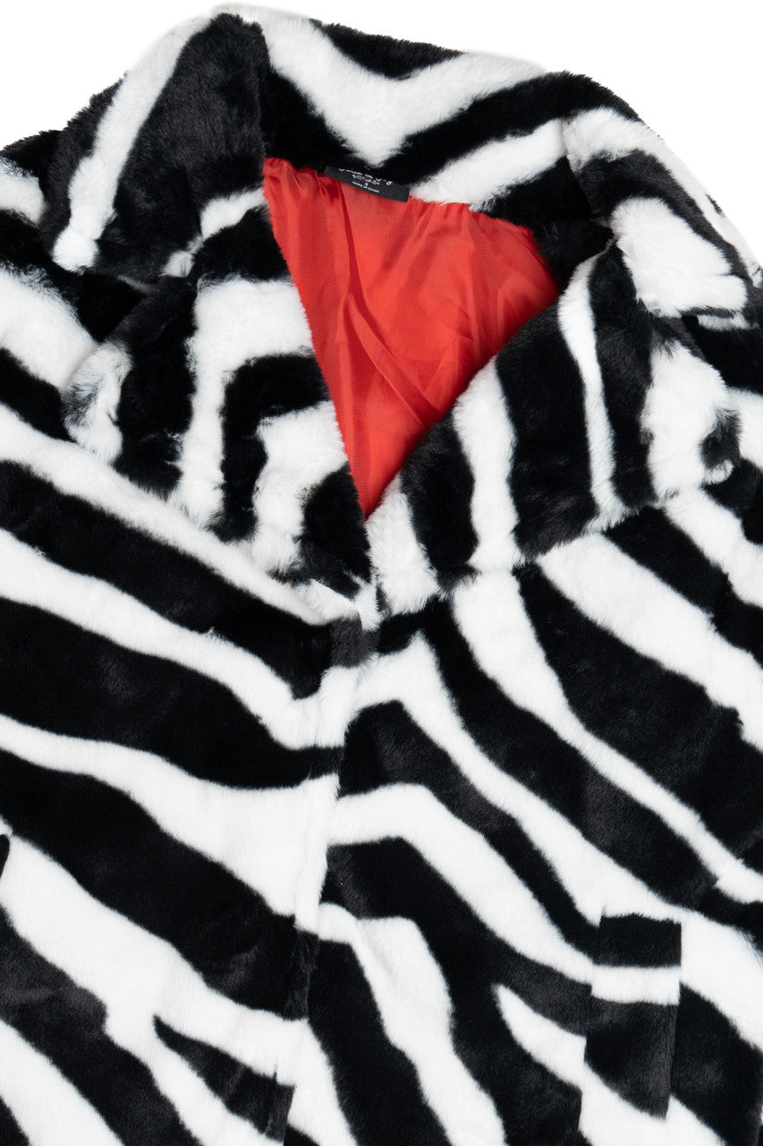 Faux Fur Knee Length Coat