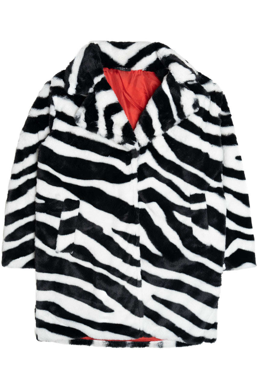 Faux Fur Knee Length Coat