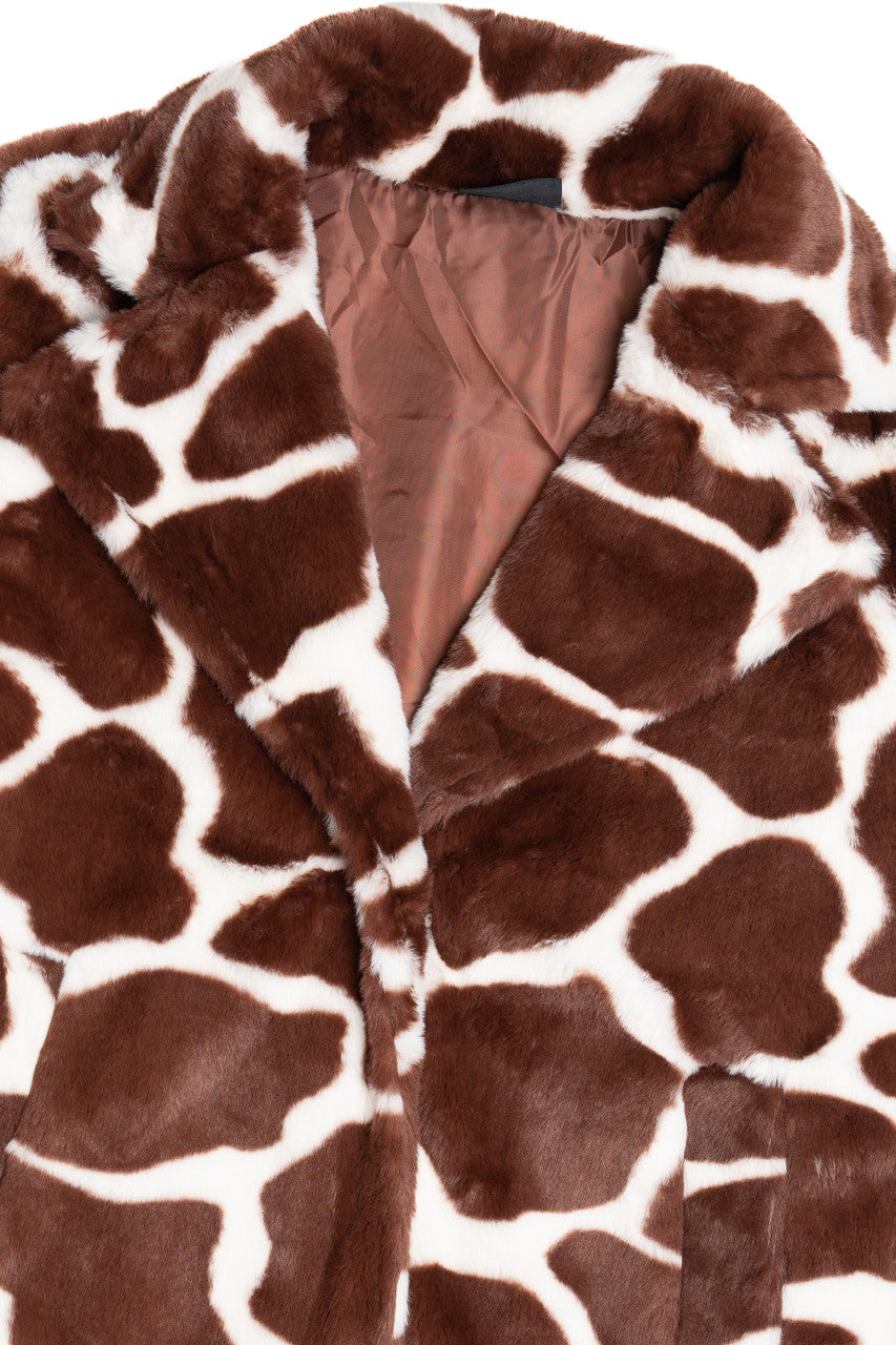 Faux Fur Knee Length Coat