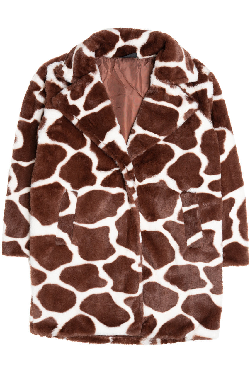 Faux Fur Giraffe Coat