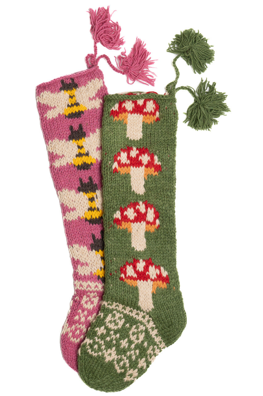 Nature Motif Knit Stocking