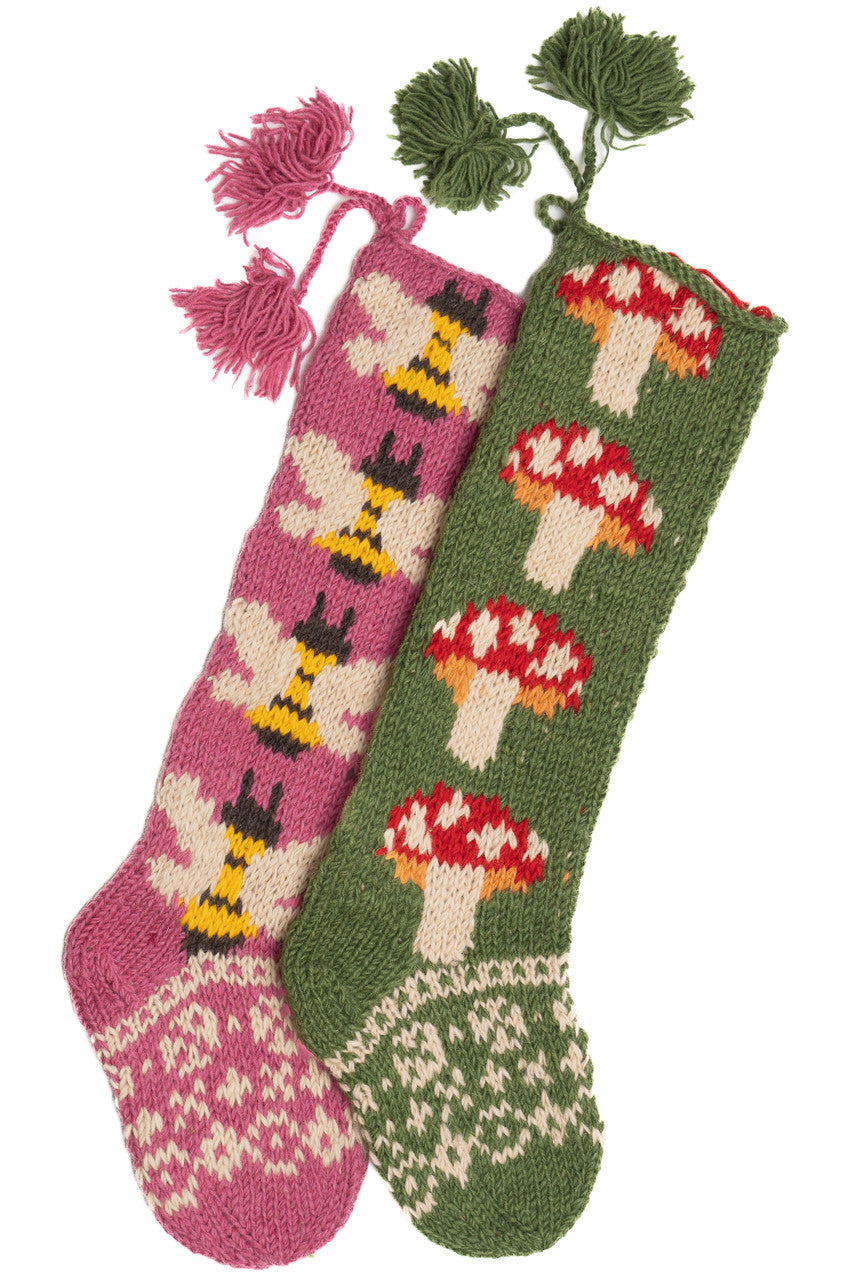 Nature Motif Knit Stocking