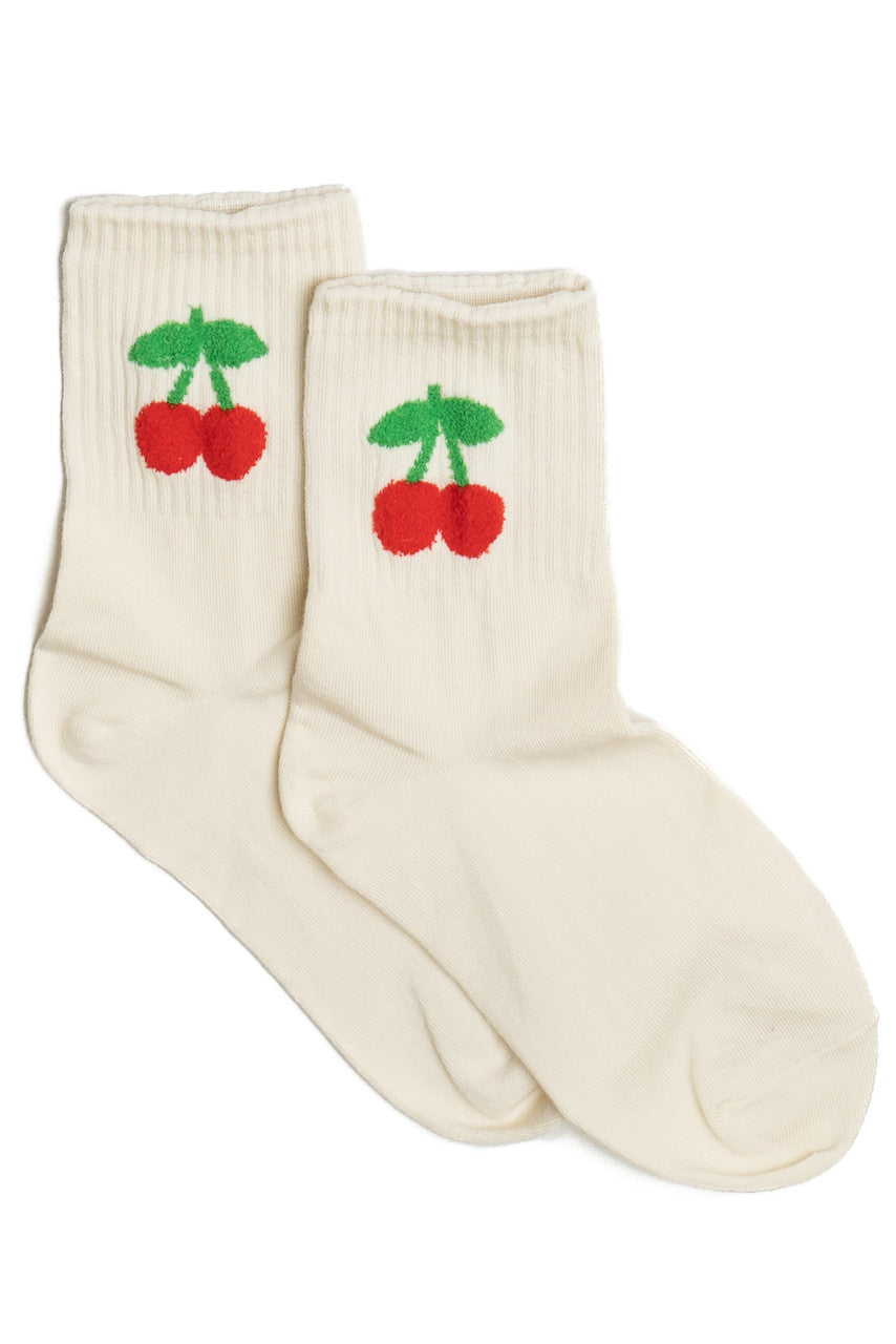Cherry Embroidered Socks