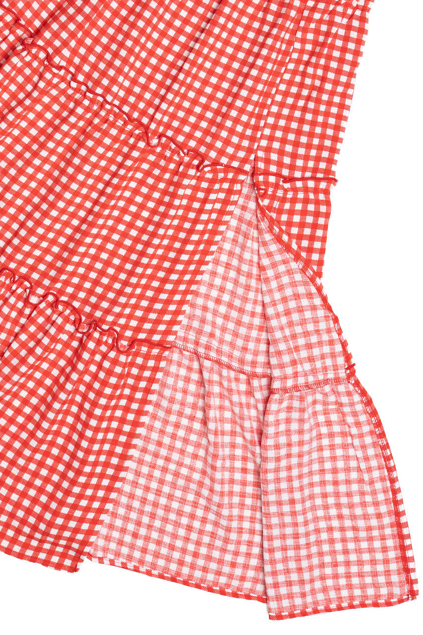 Gingham Tiered Maxi Skirt