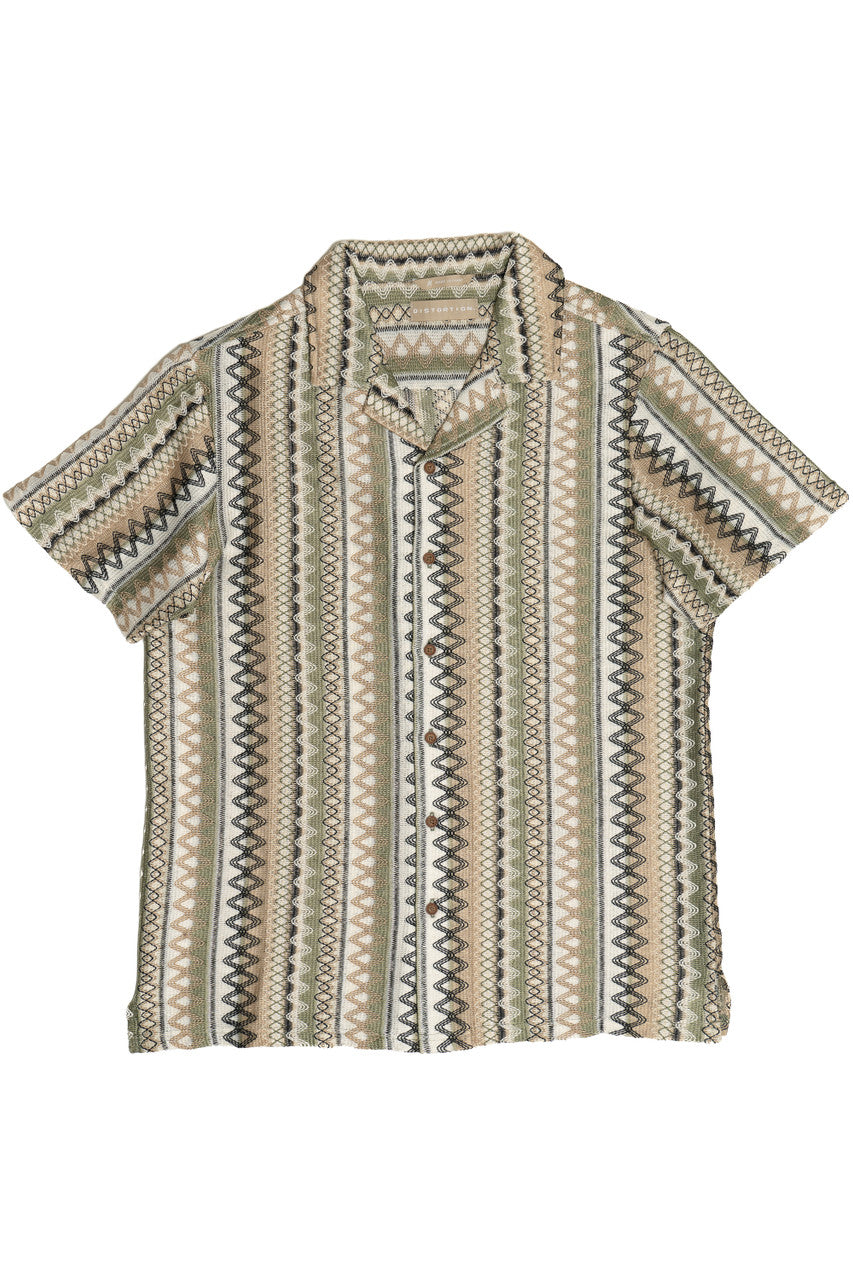 Zig Zag Woven Button Up Shirt