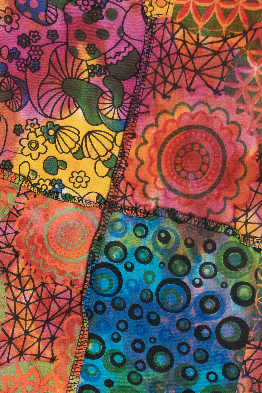 Tie Dye Mushroom Patchwork Pants