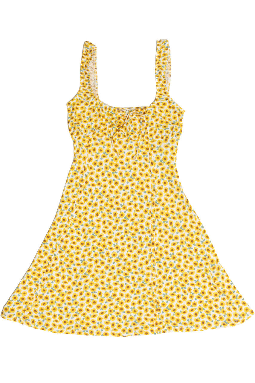 Yellow Sunflower Mini Dress