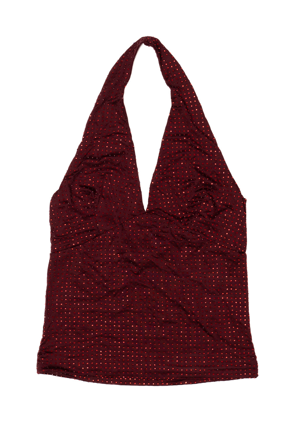 Rhinestone Halter Neck Top