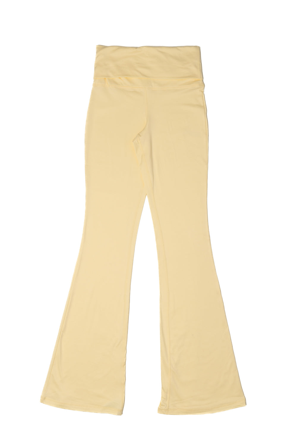 Foldover Flare Pants - Yellow