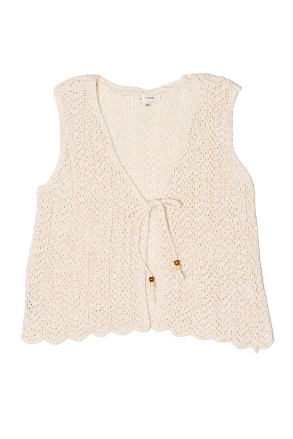 Pointelle Stitch Tie Front Vest