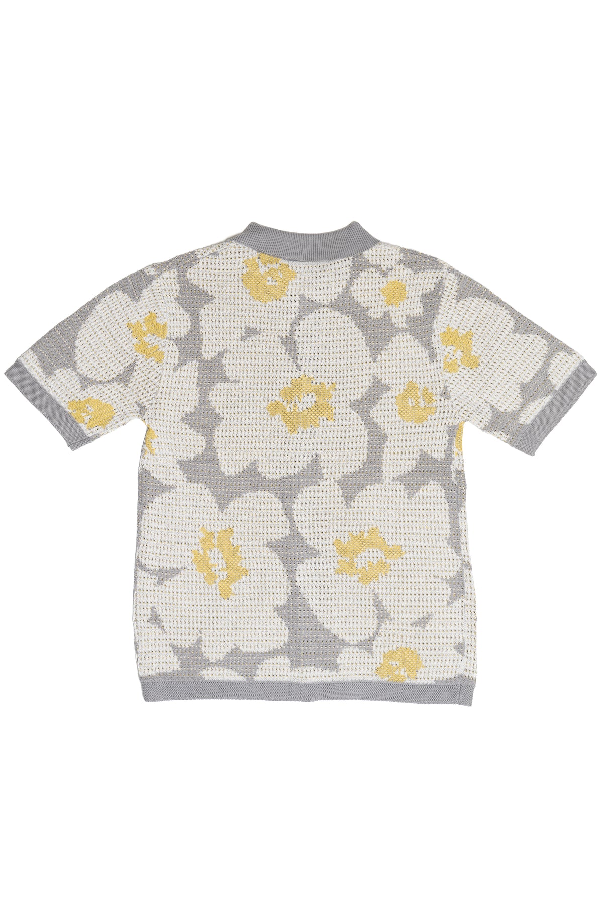 White Daisy Pressed Flower Knit Button Up Back