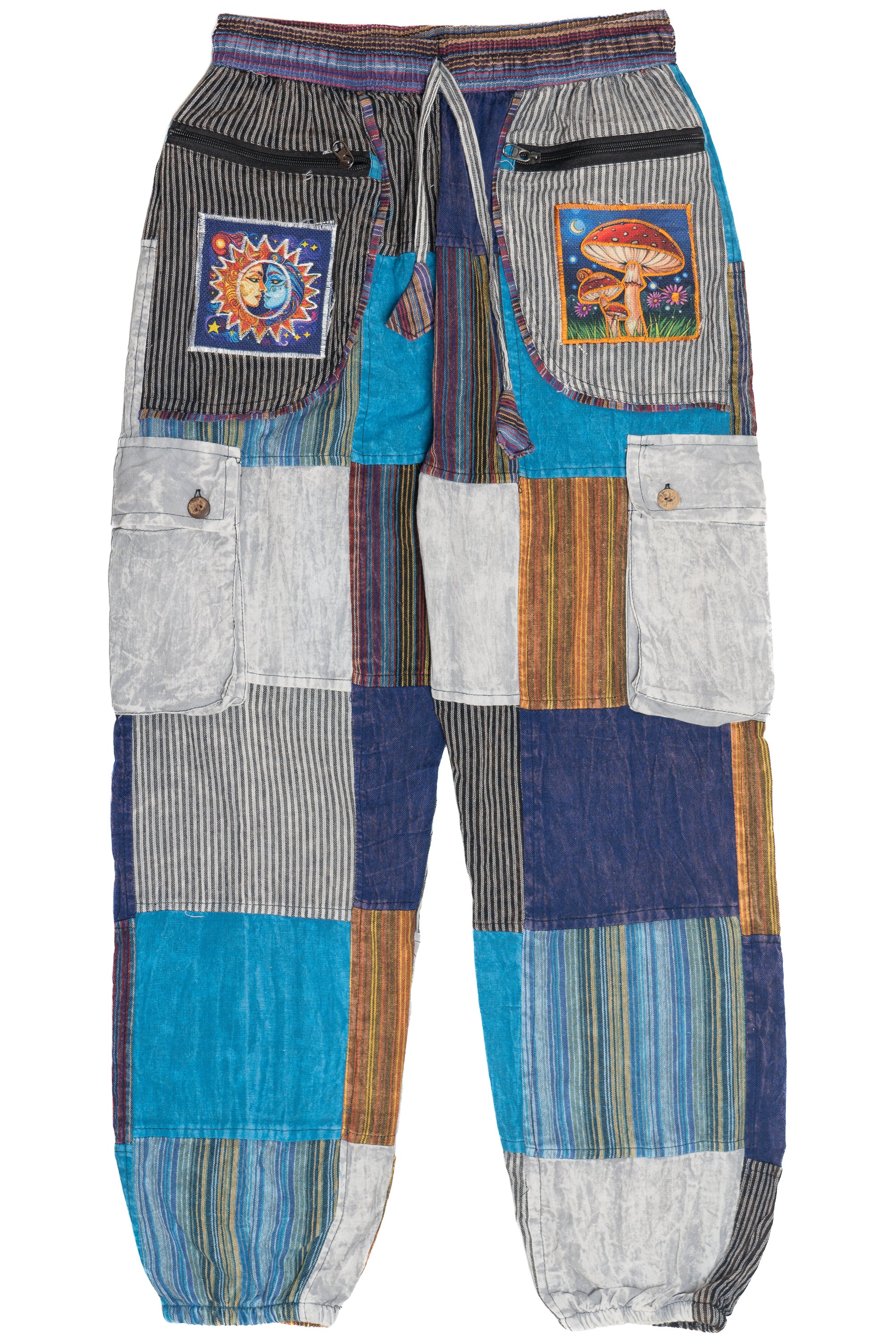 Front Of Picture Pocket Patchwork Pants