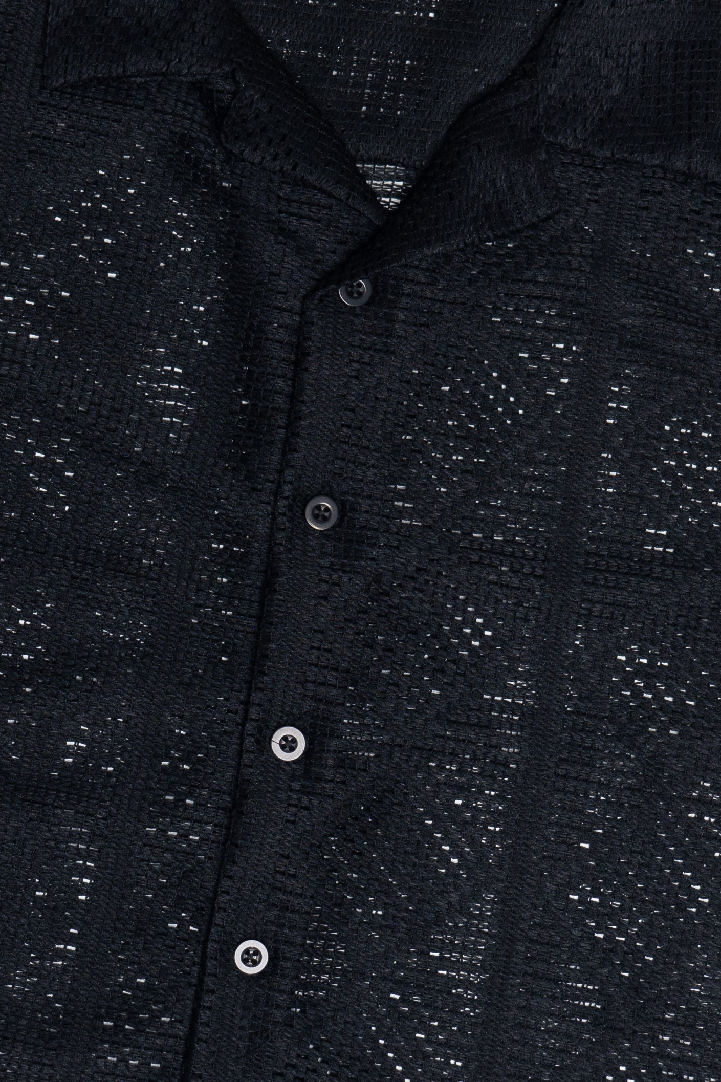 Detail Of Black Diamond Open Weave Button Up Shirt