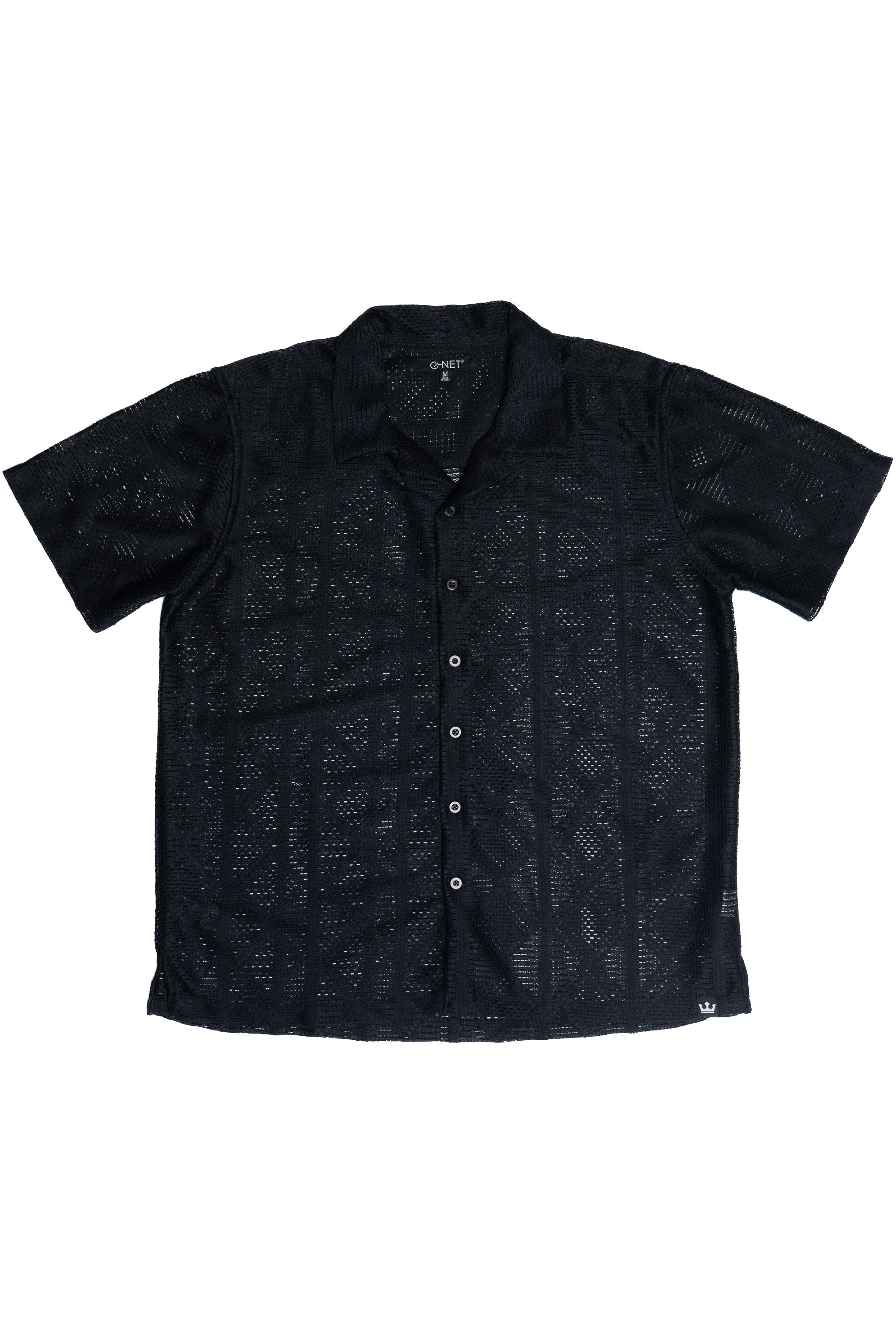 Black Diamond Open Weave Button Up Shirt