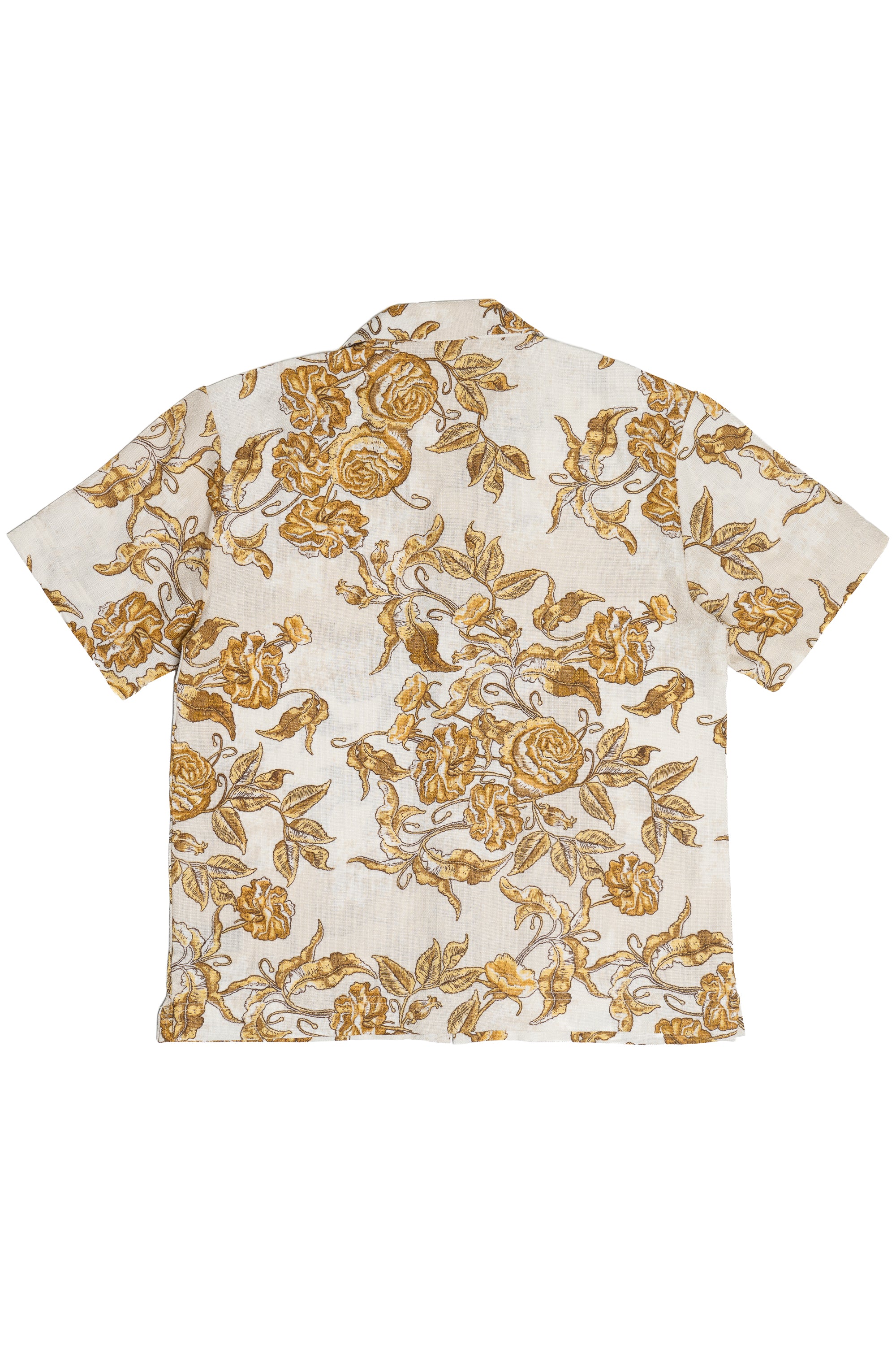 Gold Roses Woven Button Up Shirt