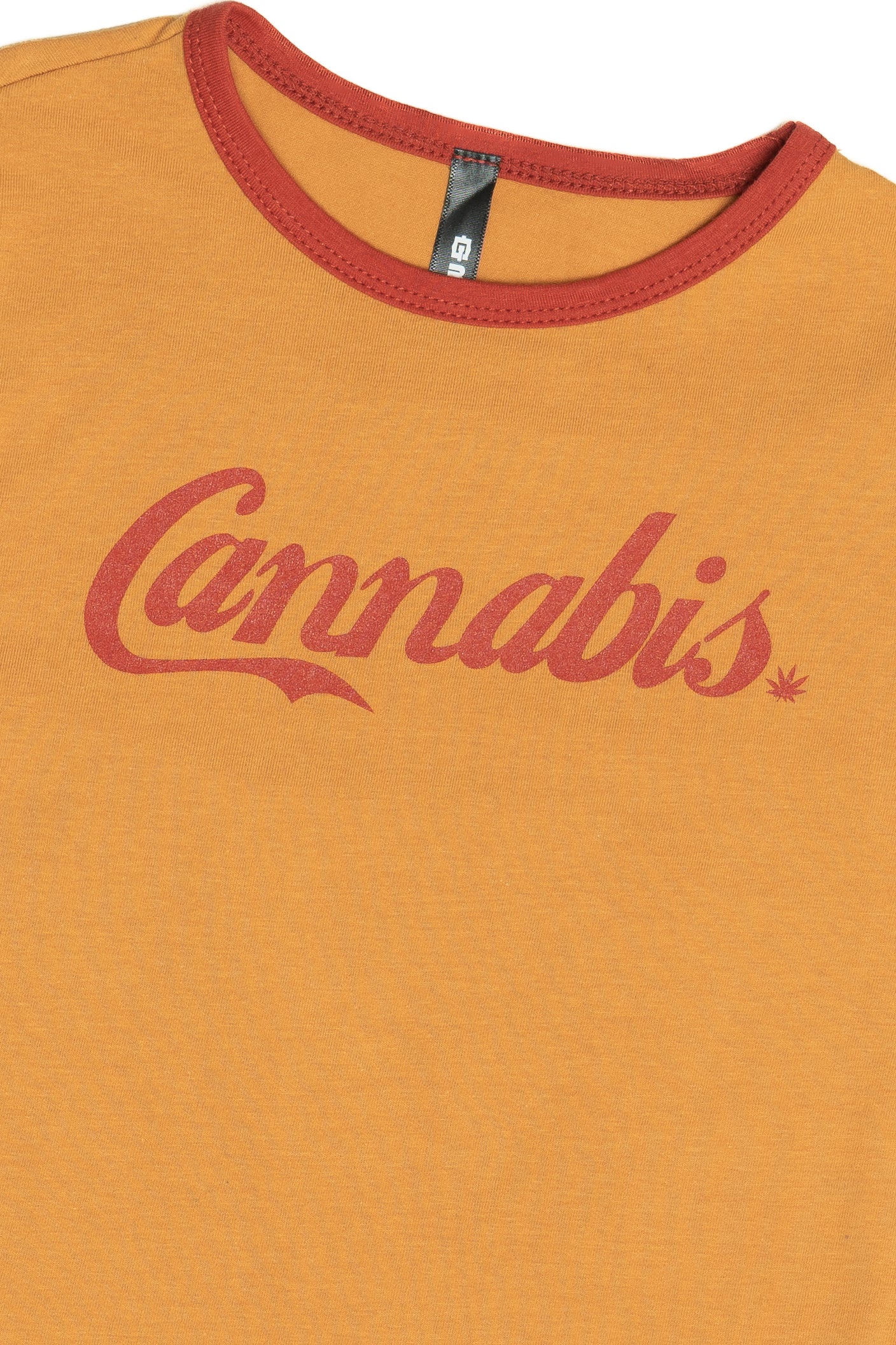Cannabis Ringer Tee Detail