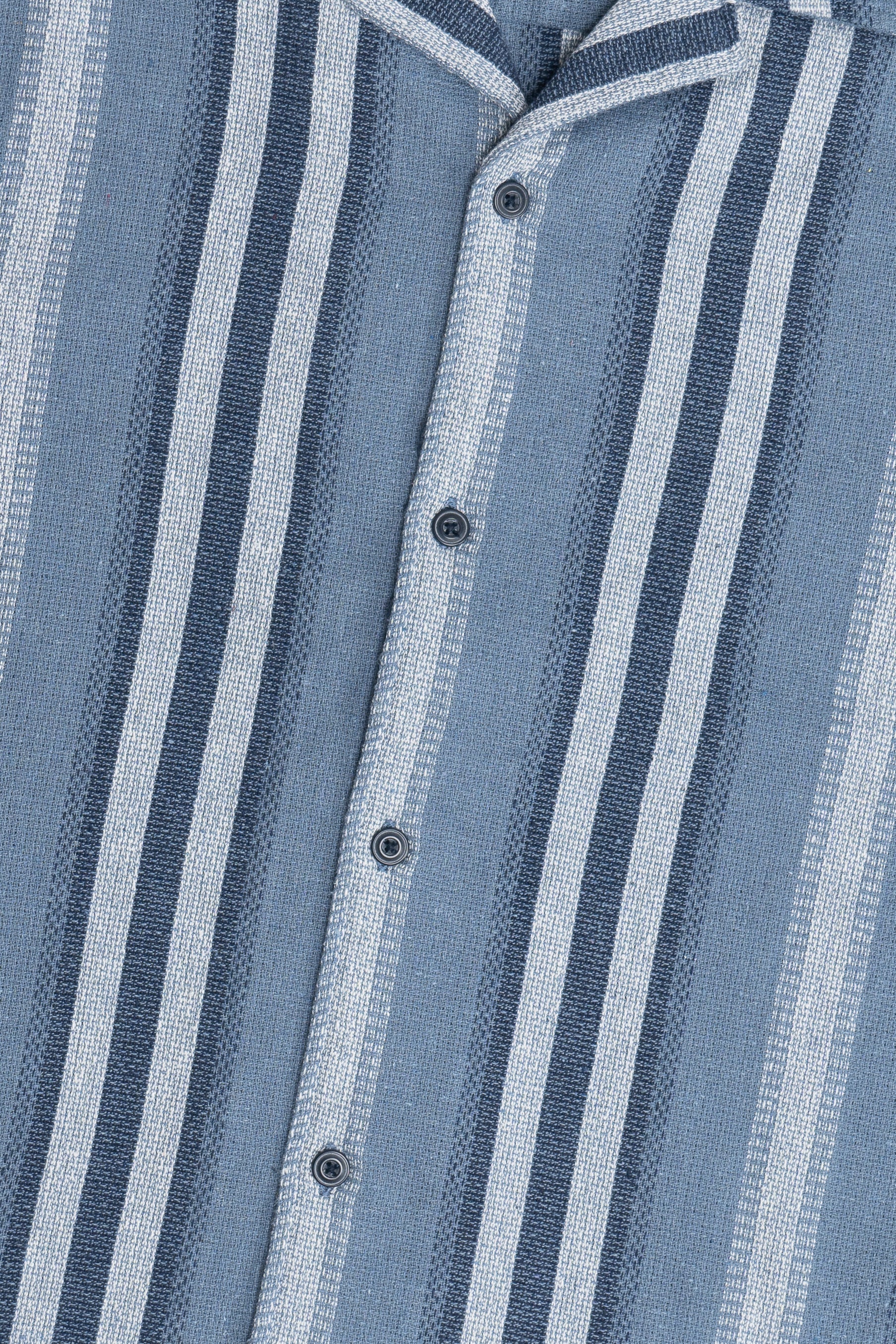 Vertical Stripe Woven Button Up Shirt