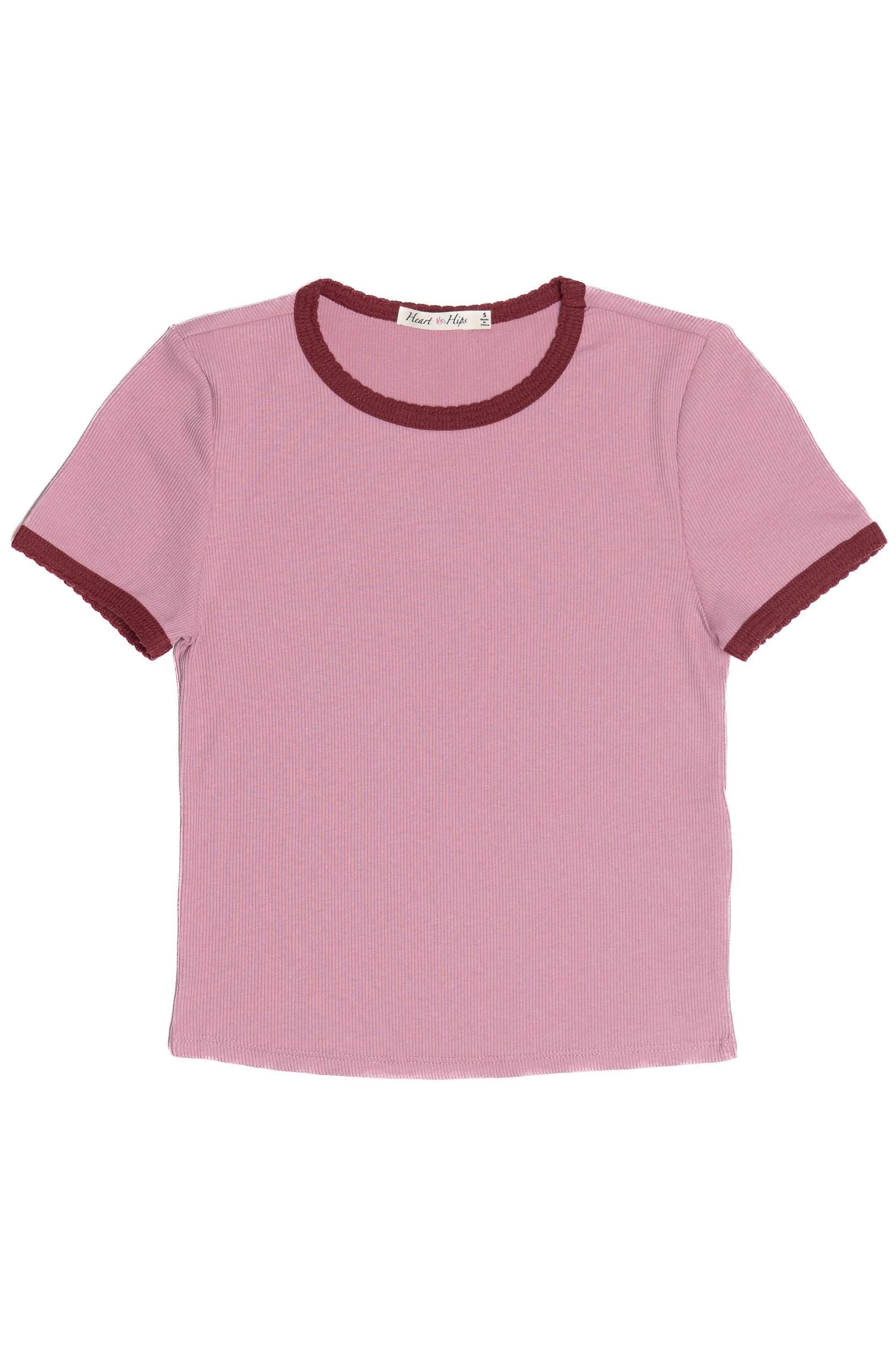 Scallop Edge Contrast Ringer Tee