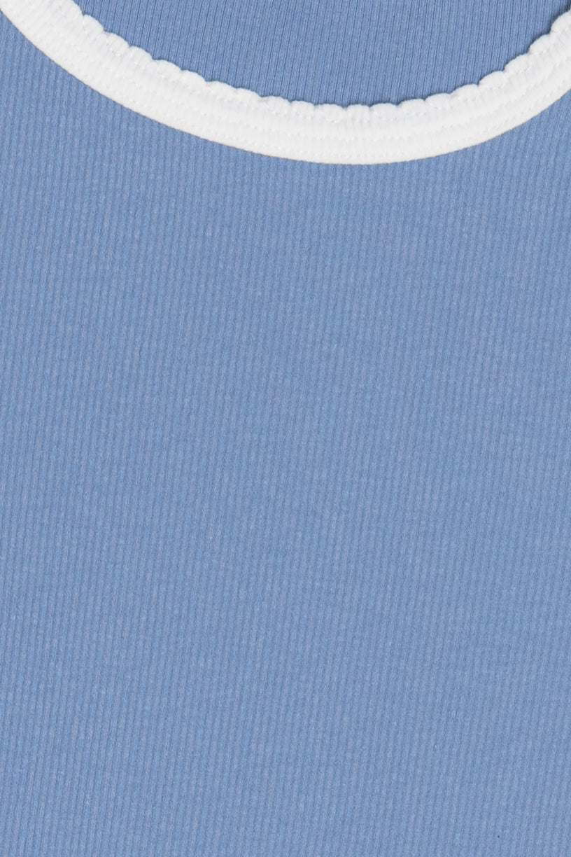 Scallop Edge Contrast Ringer Tee