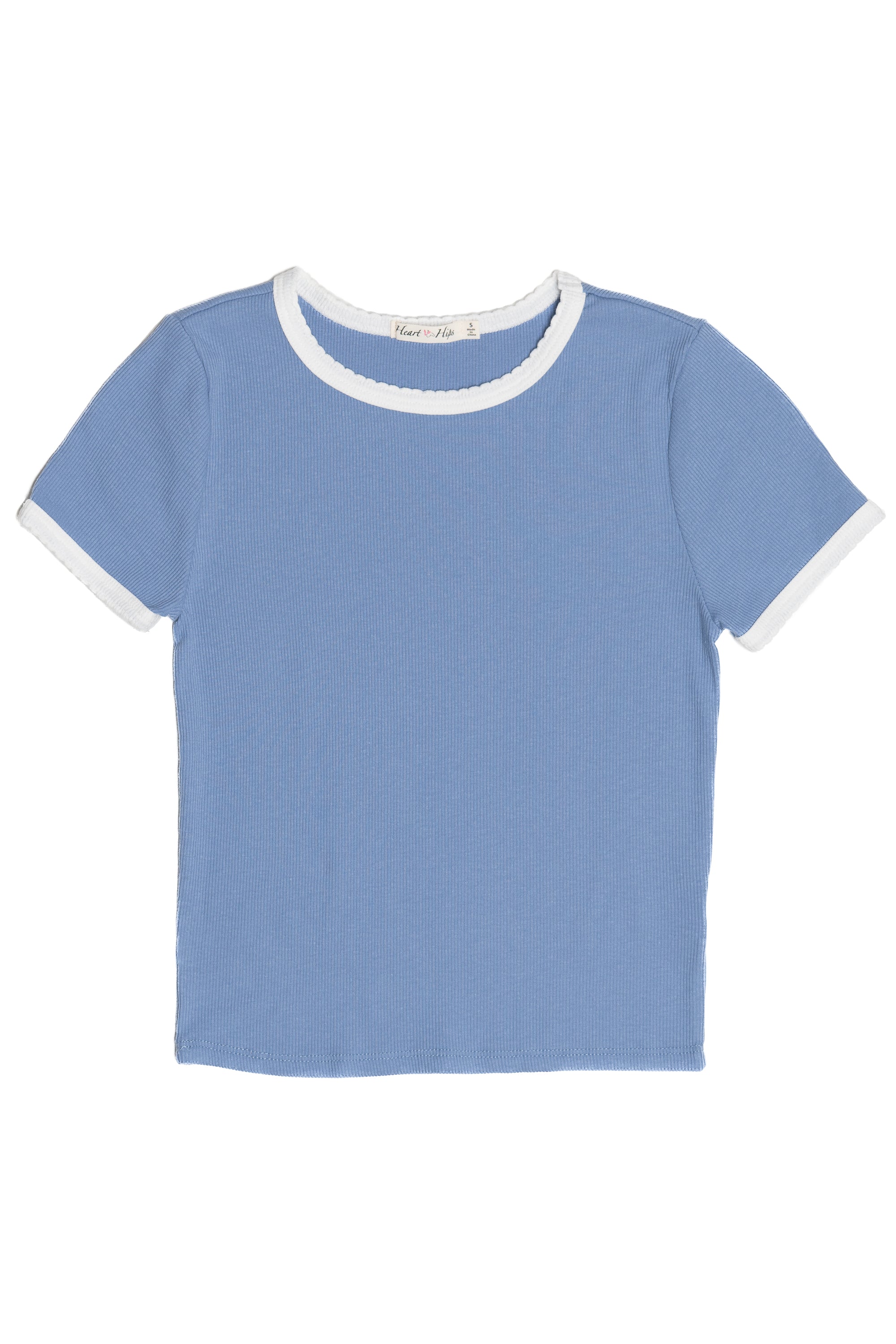 Scallop Edge Contrast Ringer Tee