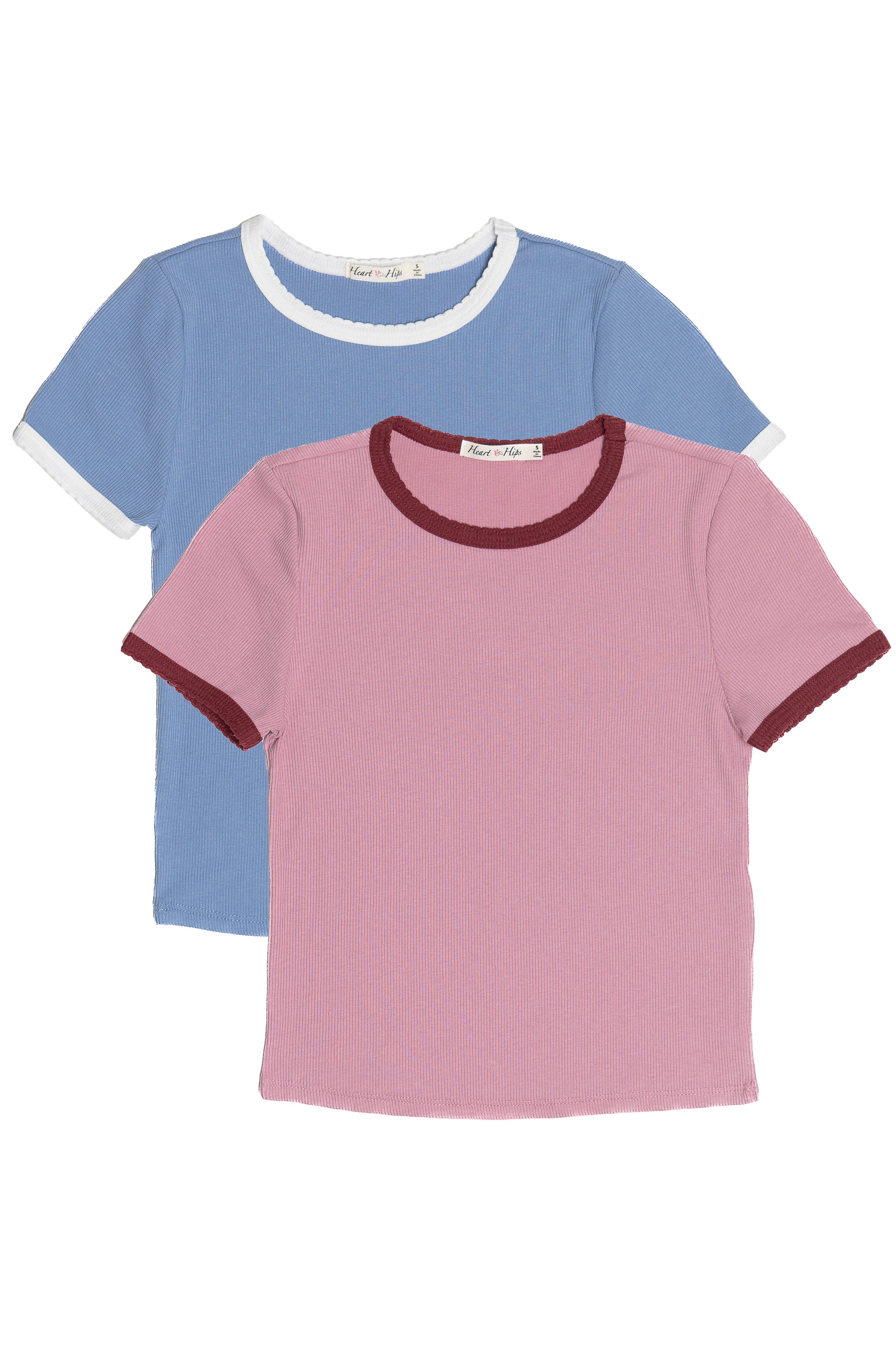 Scallop Edge Contrast Ringer Tee