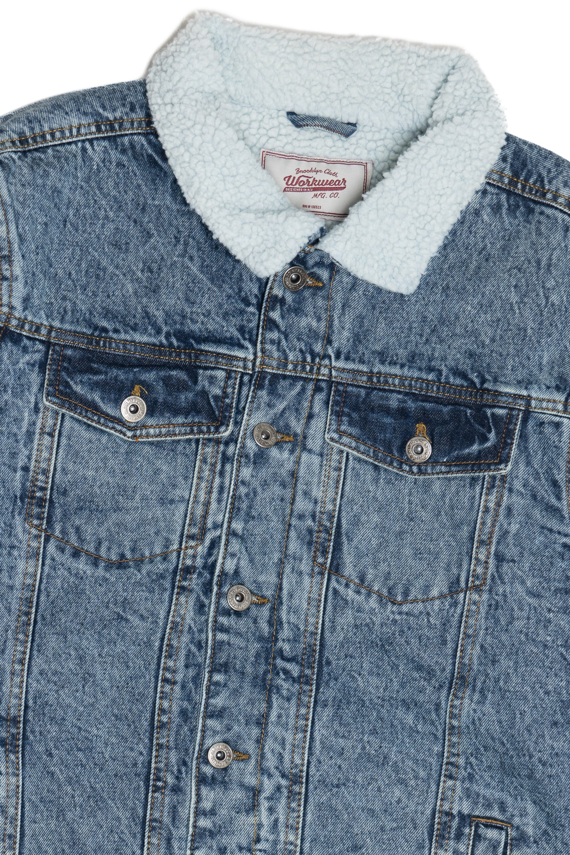 Faux Sherling Lined Trucker Jacket