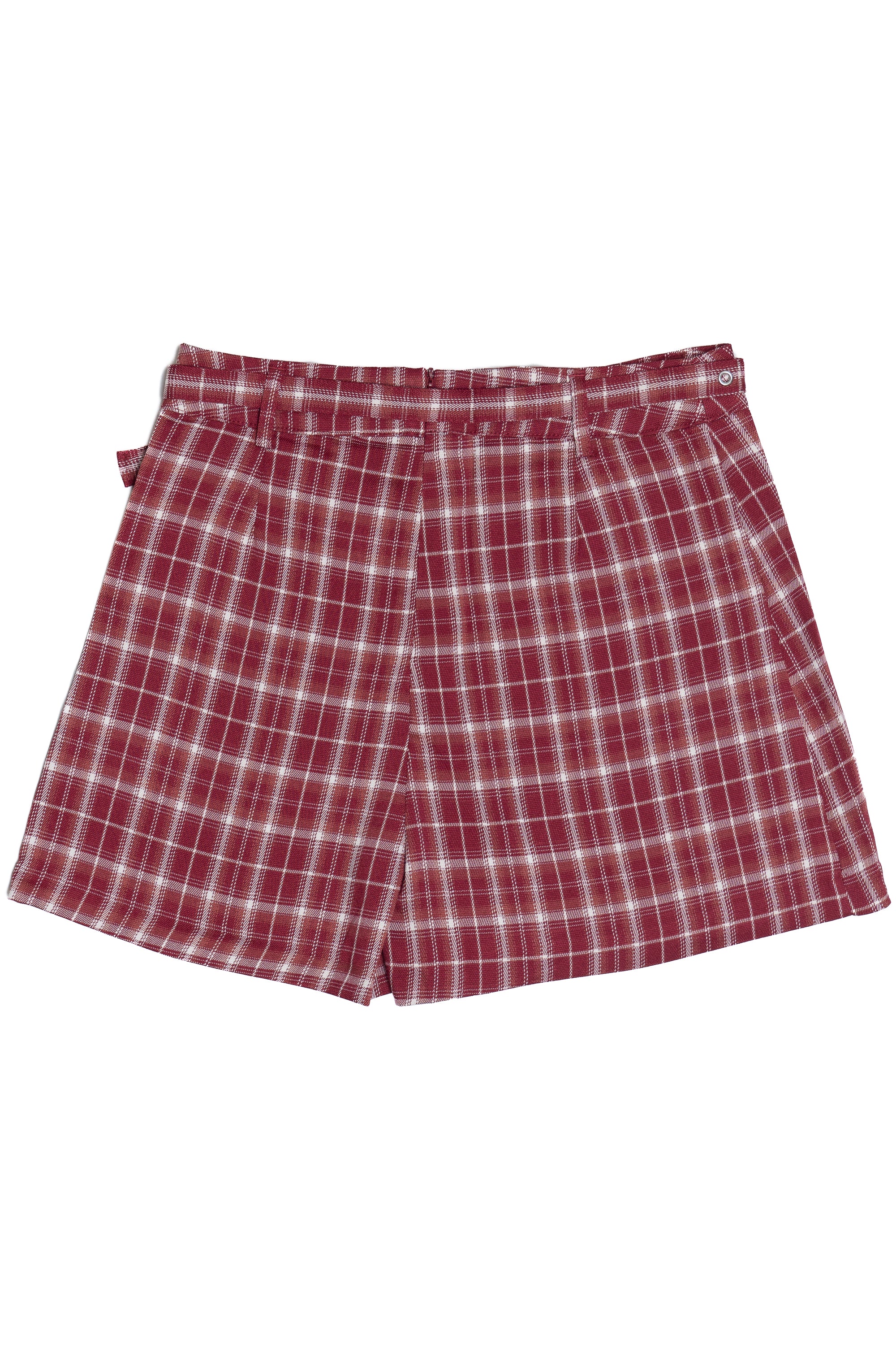 Plaid Belted Mini Skort