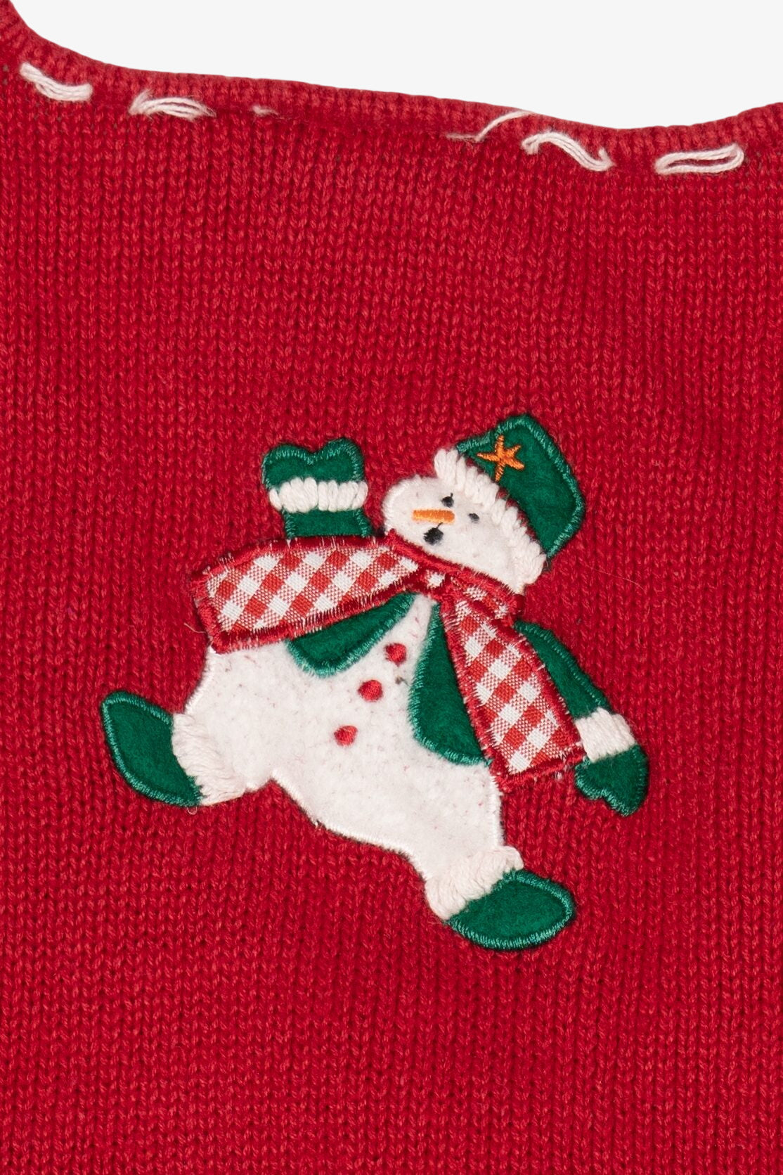 Vintage Red Bobbie Brooks Snowmen Ugly Christmas Vest (1990s)