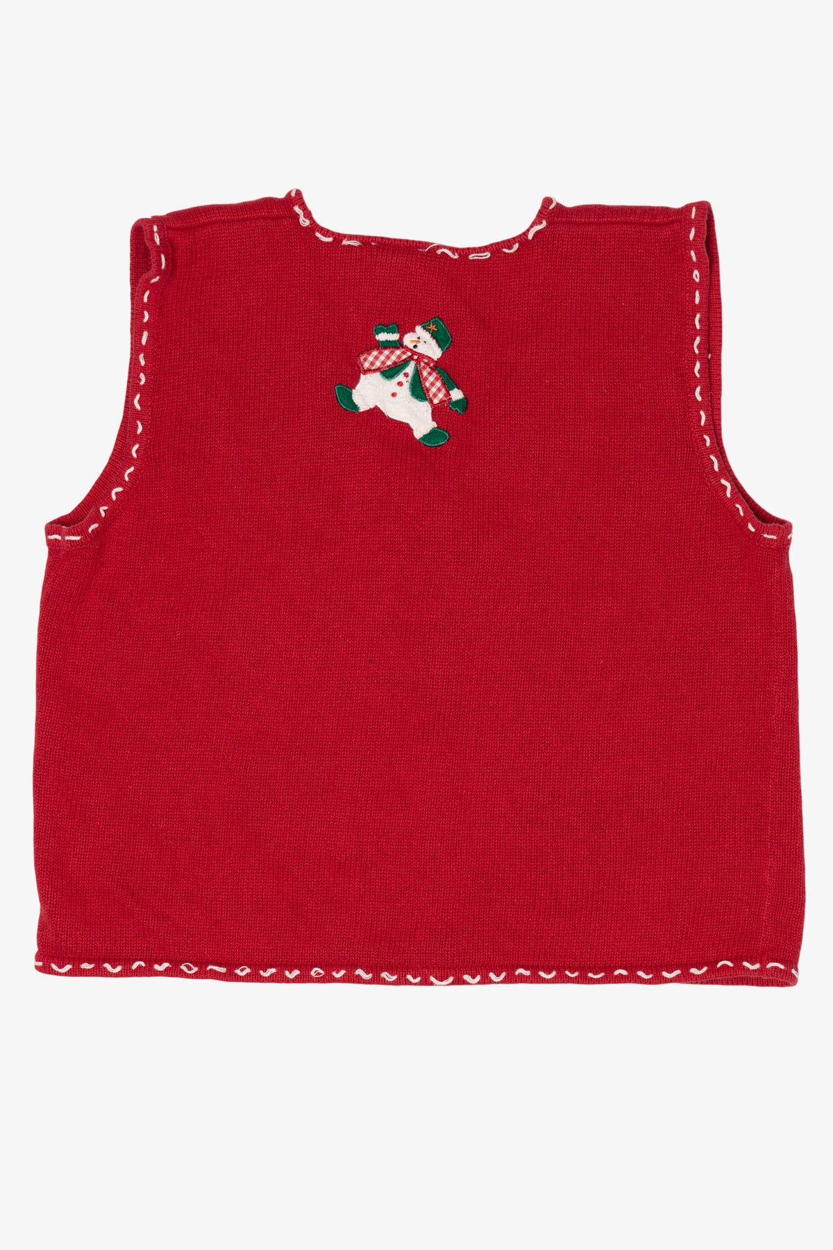 Vintage Red Bobbie Brooks Snowmen Ugly Christmas Vest (1990s)