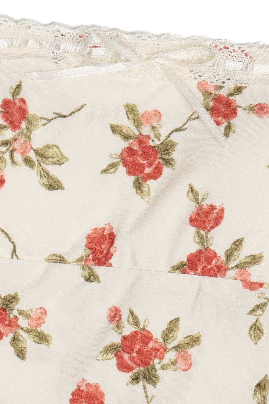 Floral Lace Trim Mini Dress