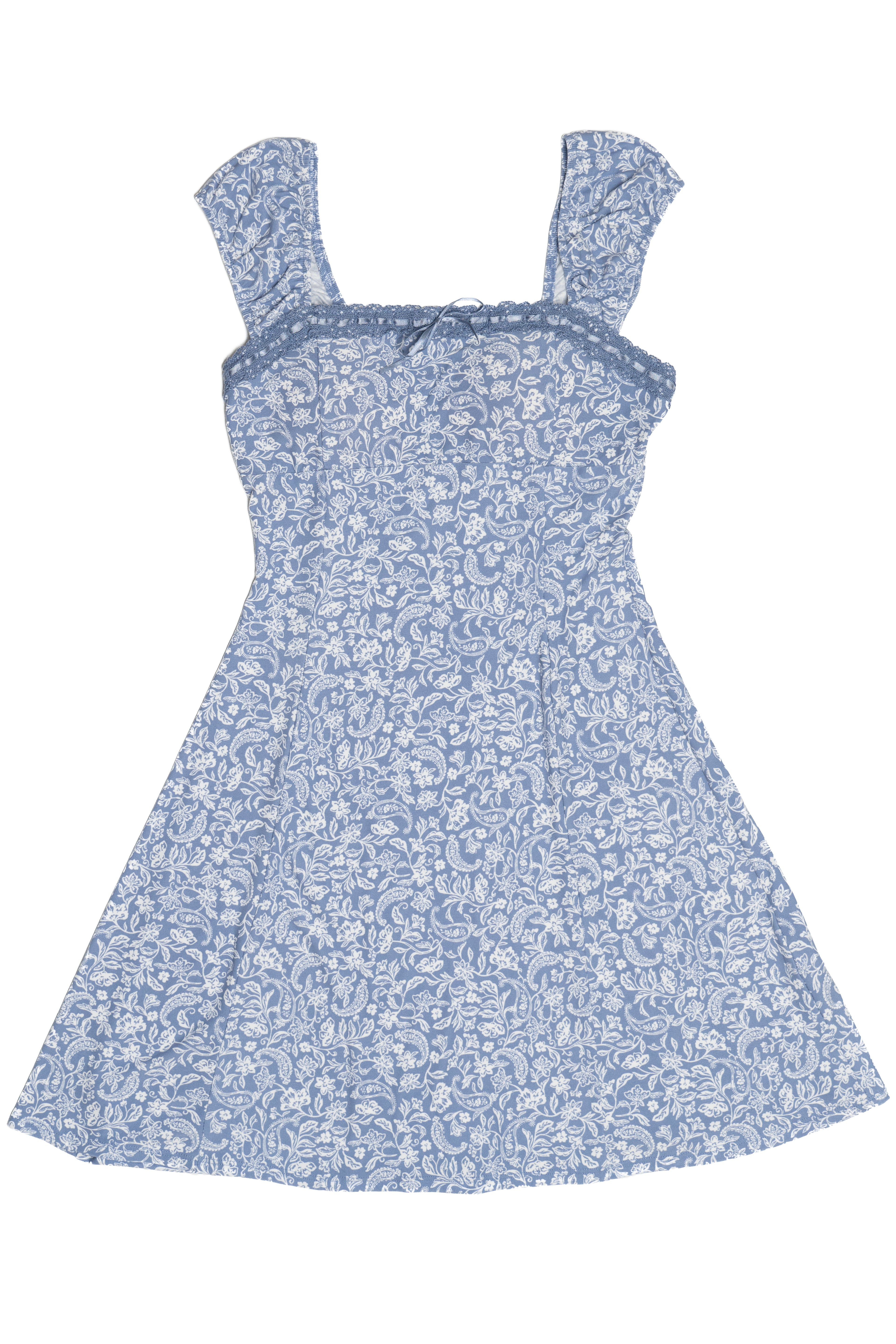 Floral Lace Trim Mini Dress